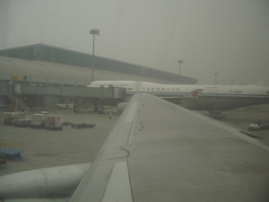 帰りの飛行機内よりin北京首都空港